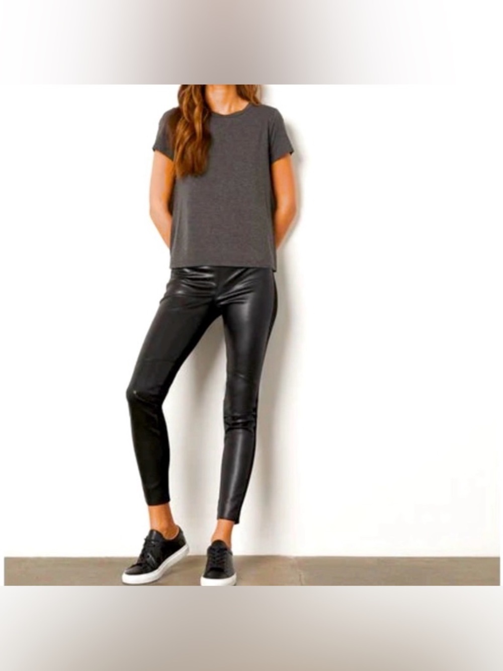 BAILEY 44 Ansley Pant in Black Faux Leathet Front Legging Size Medium Like New